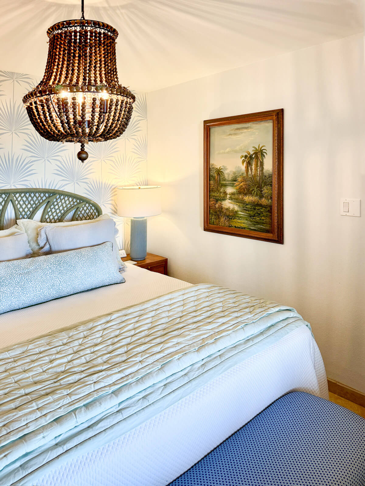 Palm Haven — natural tones and layered textiles